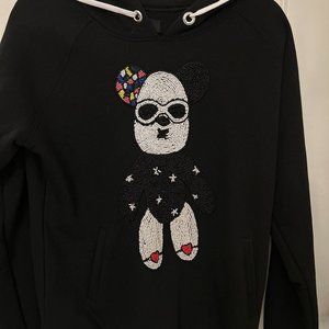 BLOOD & HONEY Graphic Print V-Neck Sweatshirt New with defects